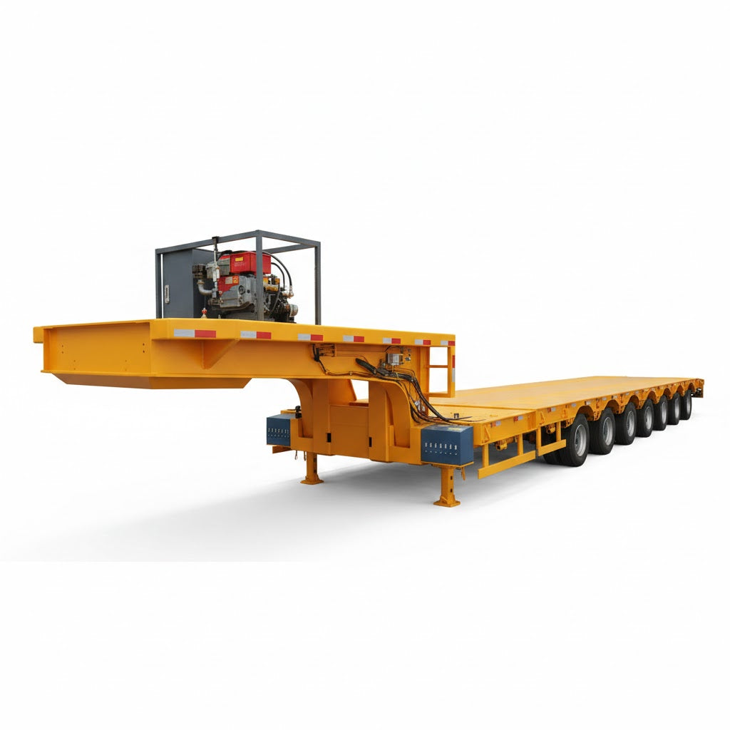 Remolque de plataforma baja extensible de 10 ejes