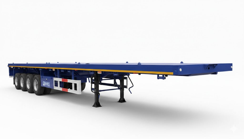 Semirremolque de plataforma de 4 ejes